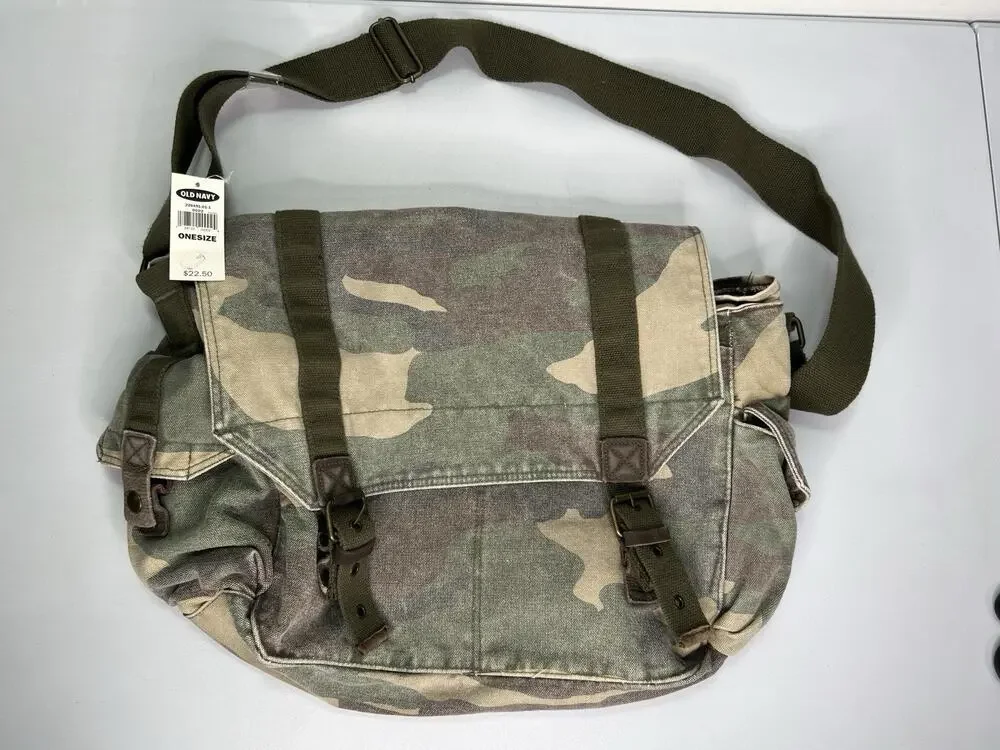 NWT Old Navy Woodland Camouflage Messenger Bag Y2K